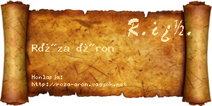 Róza Áron névjegykártya